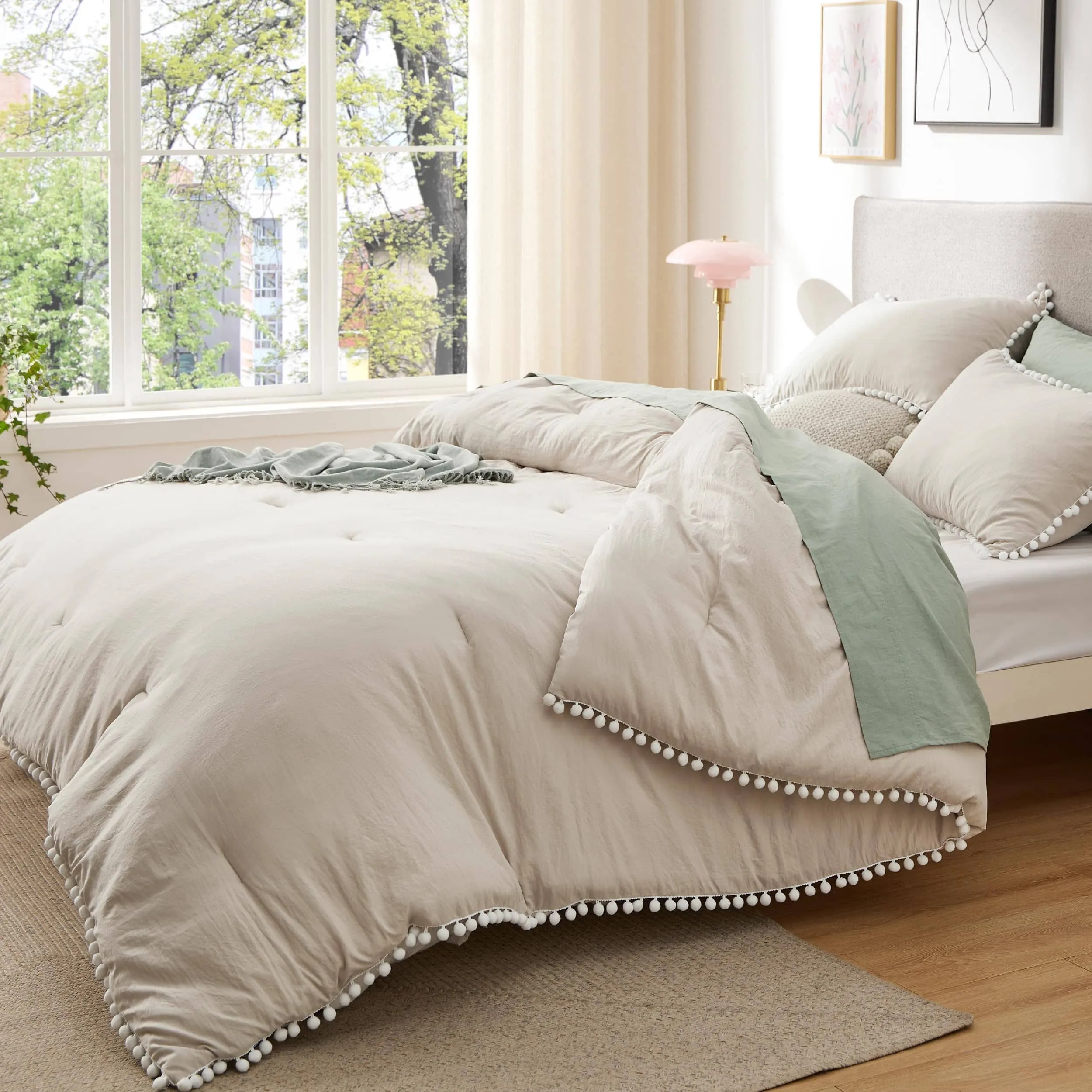 Pom Fringe Comforter Set