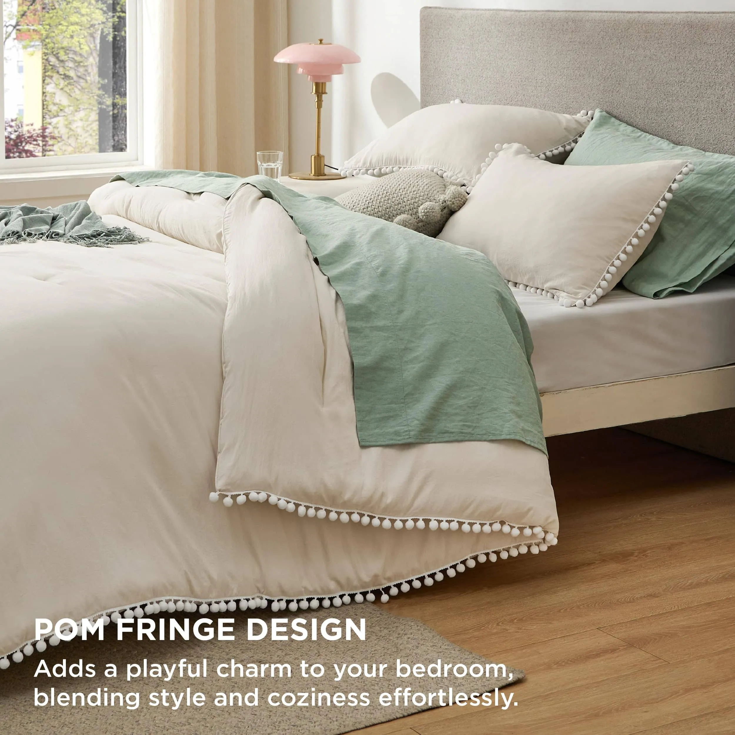 Pom Fringe Comforter Set