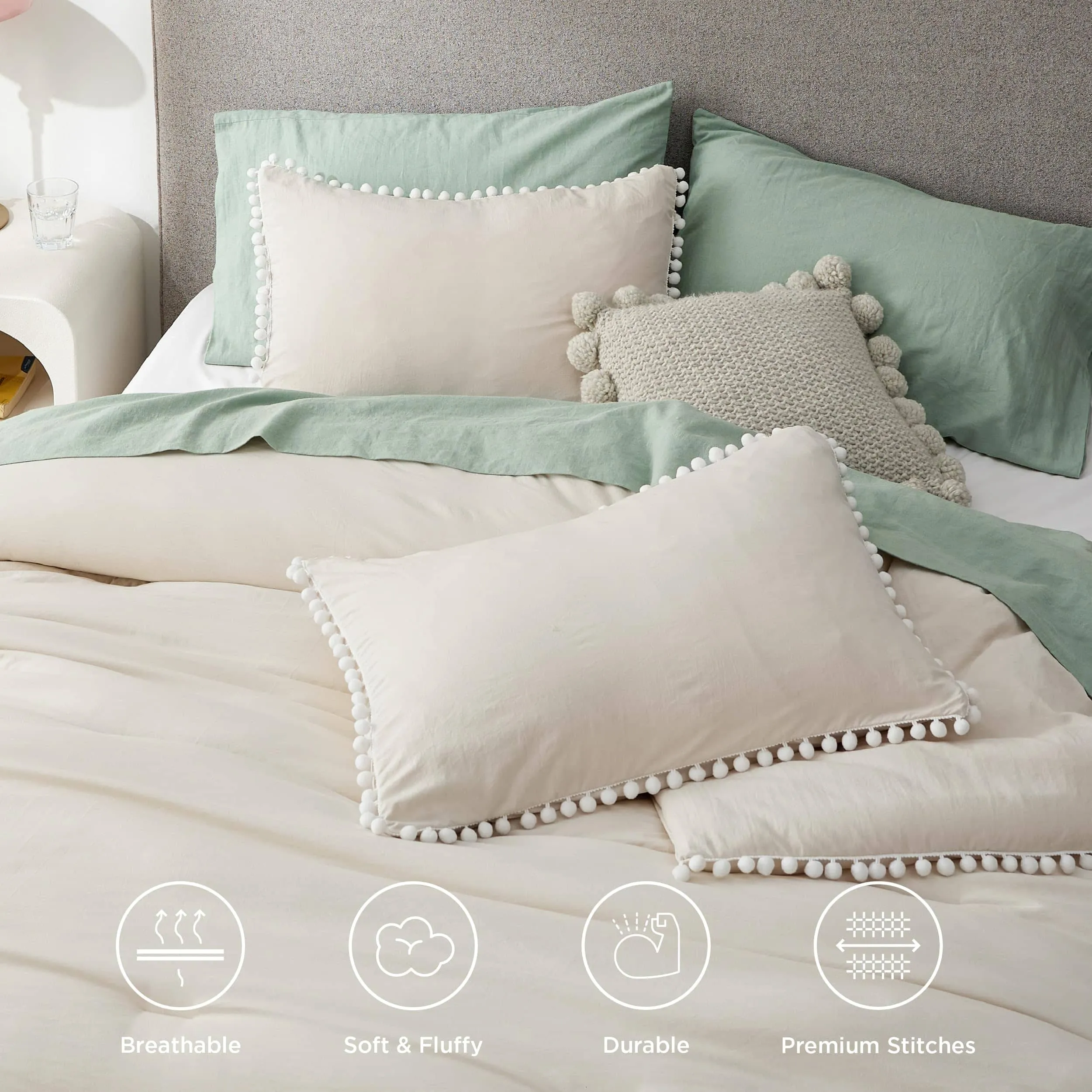 Pom Fringe Comforter Set