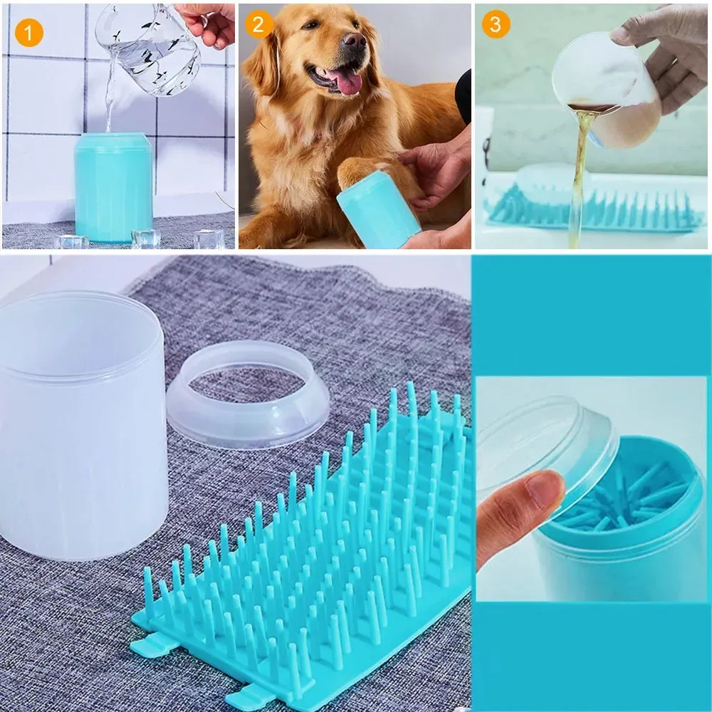 Portable Paw Plunger Cleaner – Soft Silicone Brush for Cats and Dogs in 3 Sizes