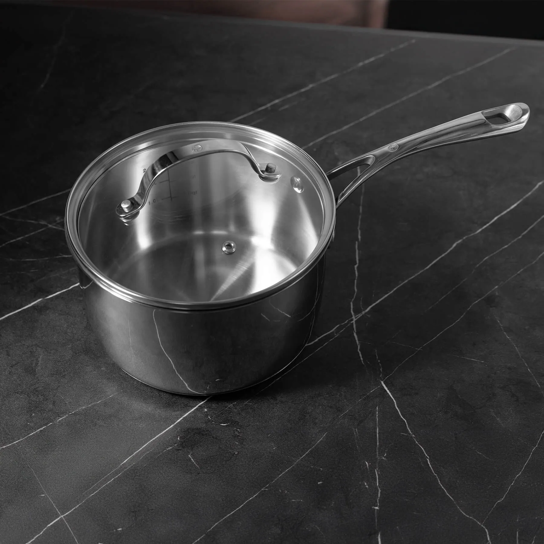 Premium Steel DLX 3.6 qt Saucepan with Glass Lid - Induction