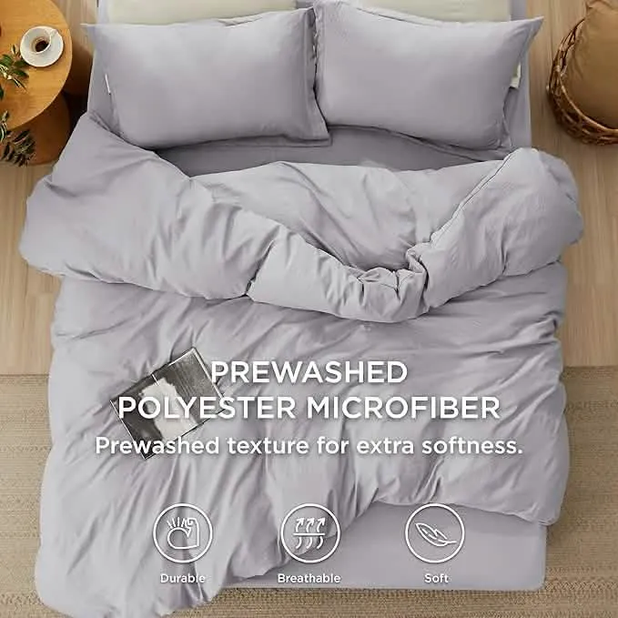 Prewashed Polyester Microfiber Duvet Cover Set