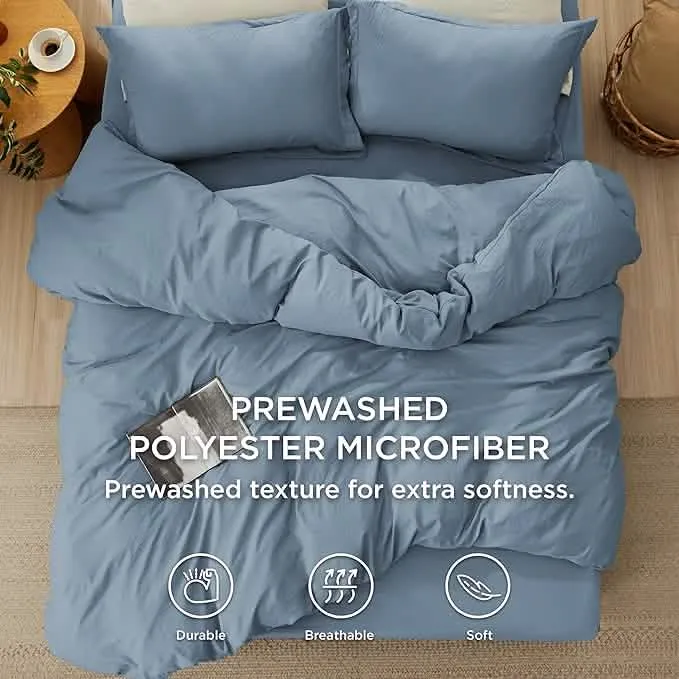 Prewashed Polyester Microfiber Duvet Cover Set