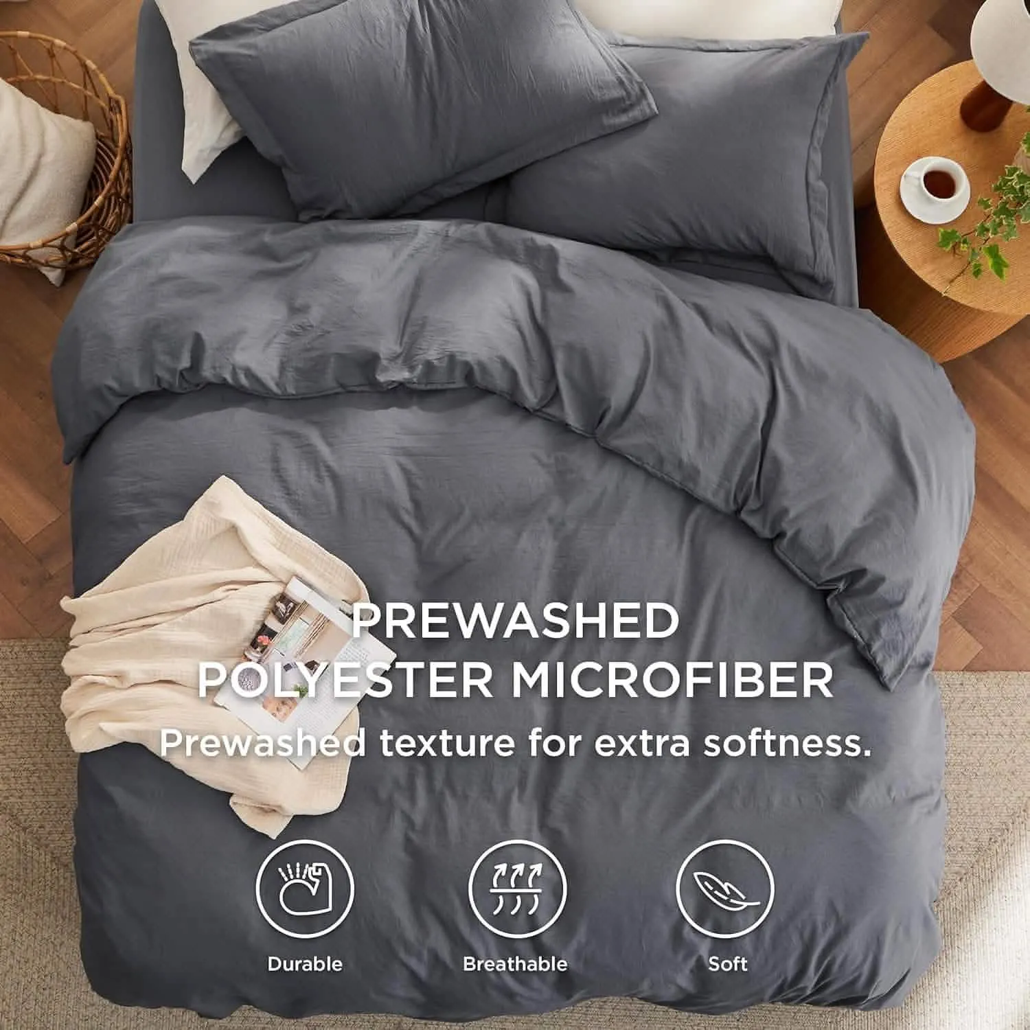 Prewashed Polyester Microfiber Duvet Cover Set