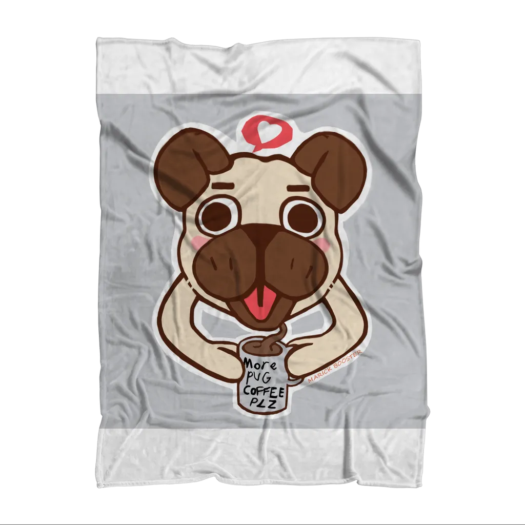 Pug Sublimation Throw Blanket