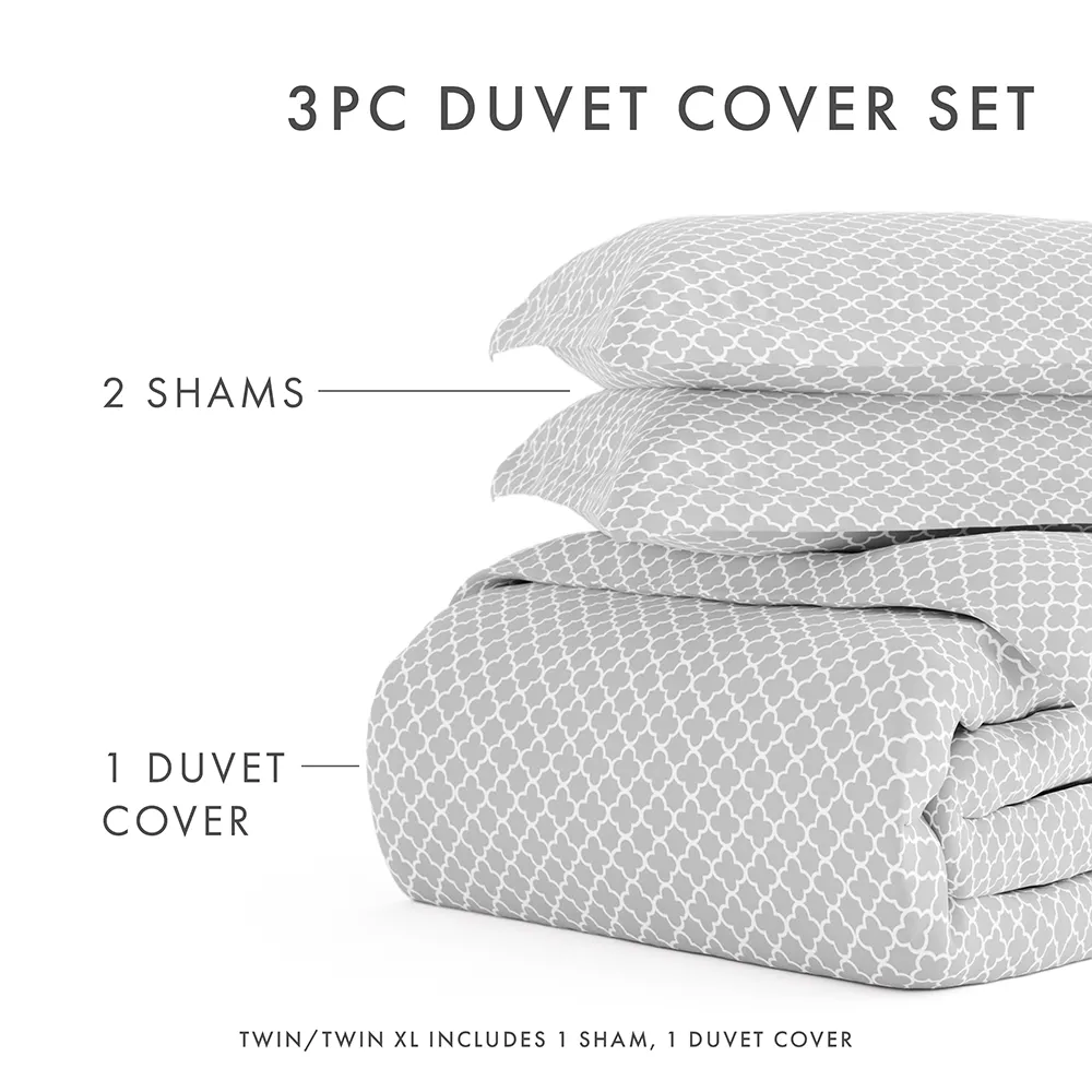 Quatrefoil Pattern 3-Piece Duvet Cover Set