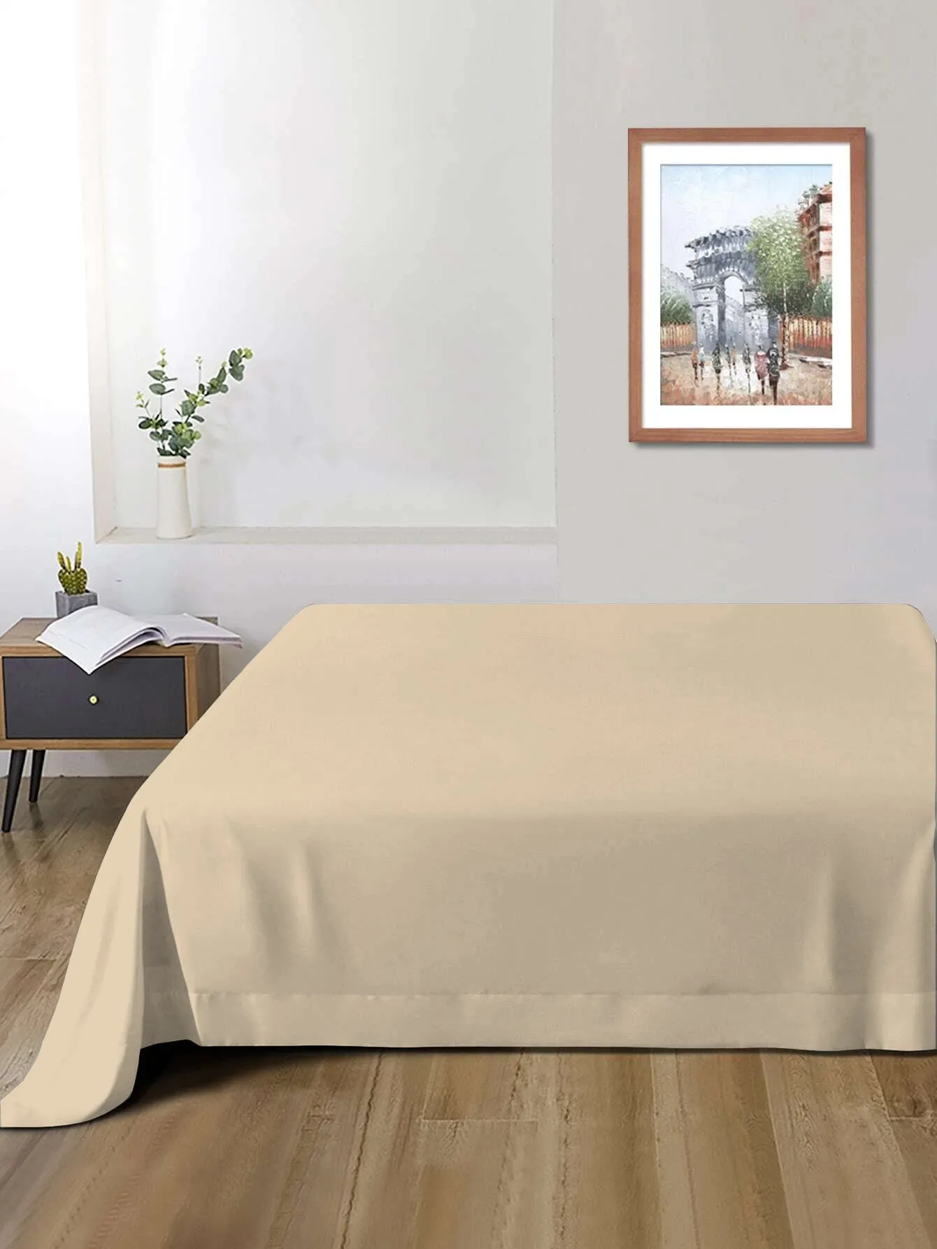 Rest Super Soft Super King Flat Sheet 240x260cm-Beige