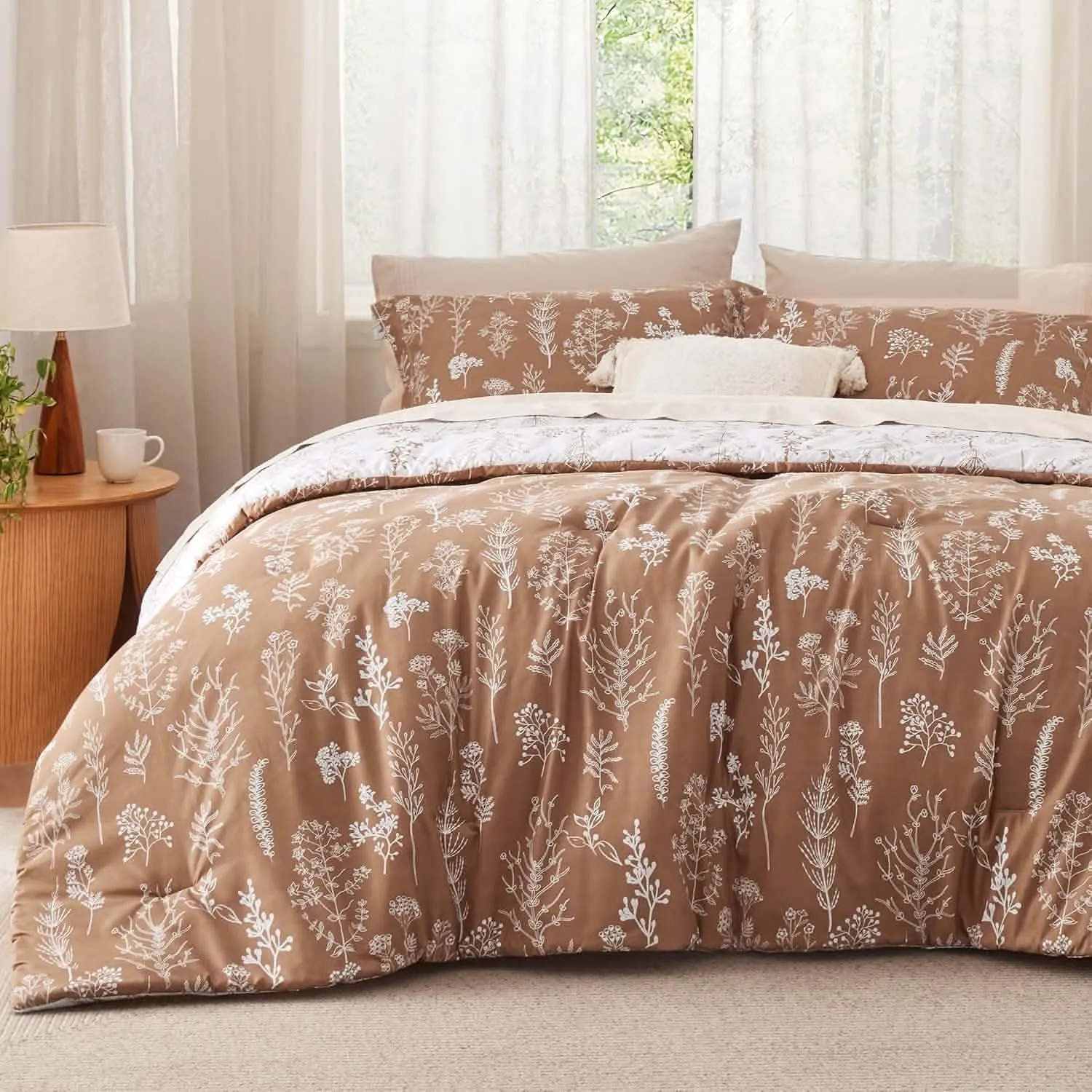 Reversible Floral Print Comforter Set-2