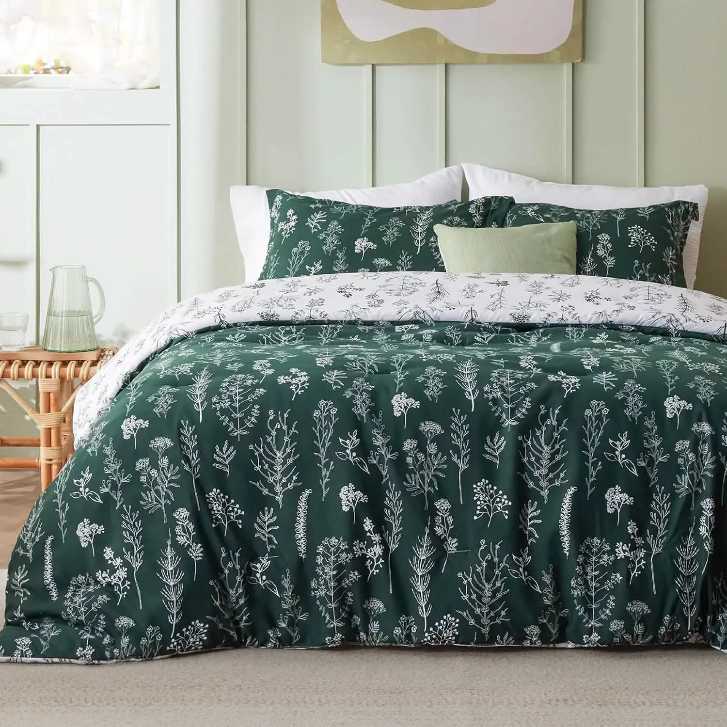 Reversible Floral Print Comforter Set-2