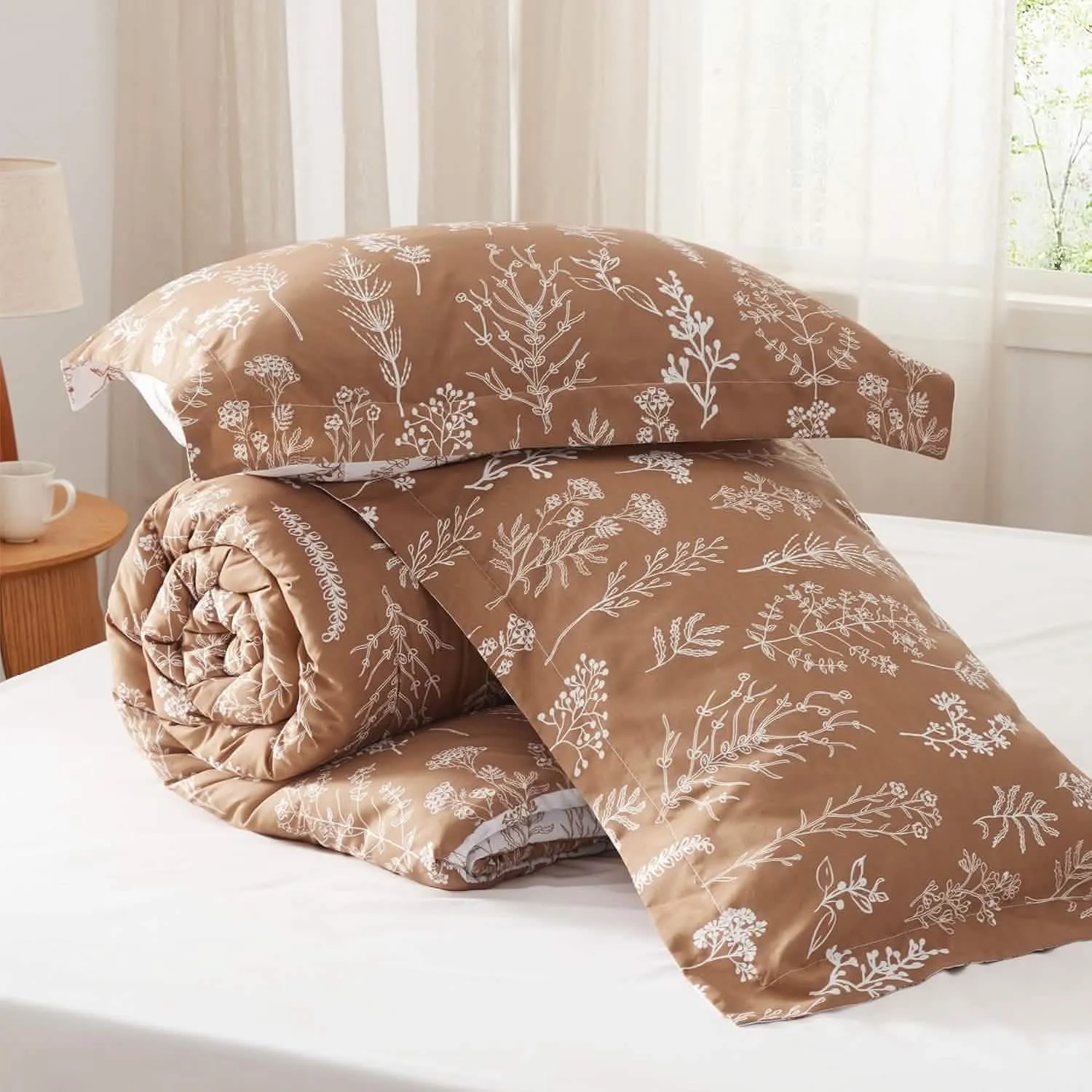 Reversible Floral Print Comforter Set-2