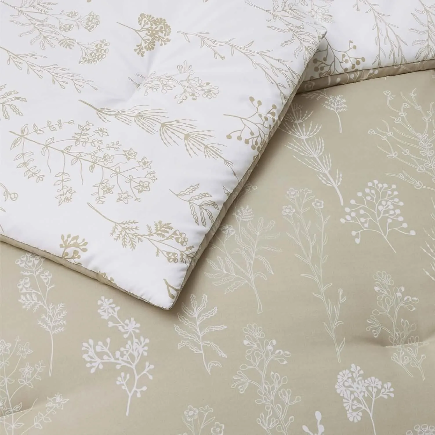 Reversible Floral Print Comforter Set-2