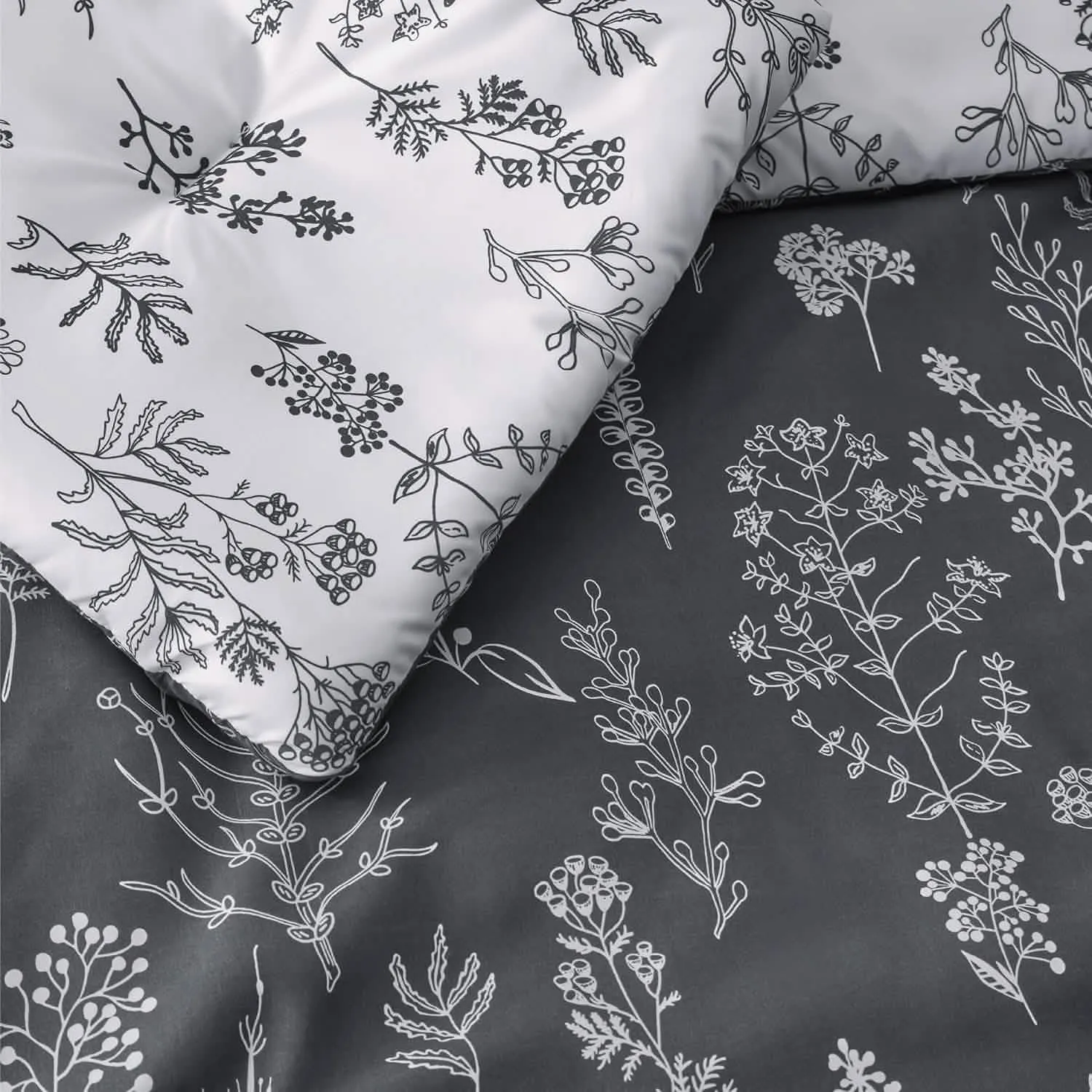 Reversible Floral Print Comforter Set-2