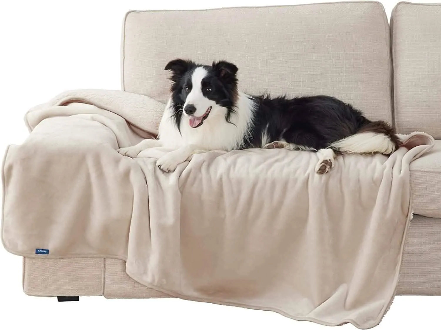 Reversible Sherpa and Microfiber Fleece Dog Blanket