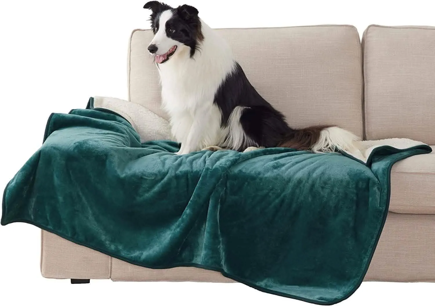 Reversible Sherpa and Microfiber Fleece Dog Blanket