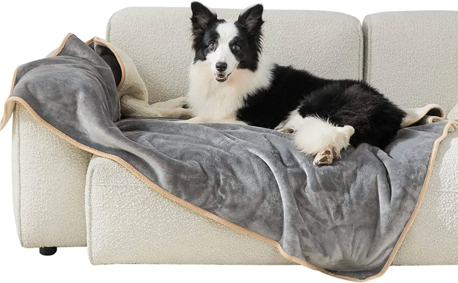 Reversible Sherpa and Microfiber Fleece Dog Blanket