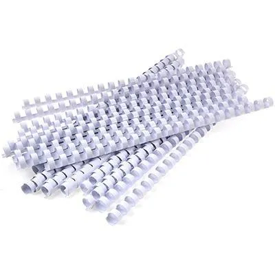 Rexel Plastic Binding Comb Round 21 Loop 8Mm A4 White Box 100