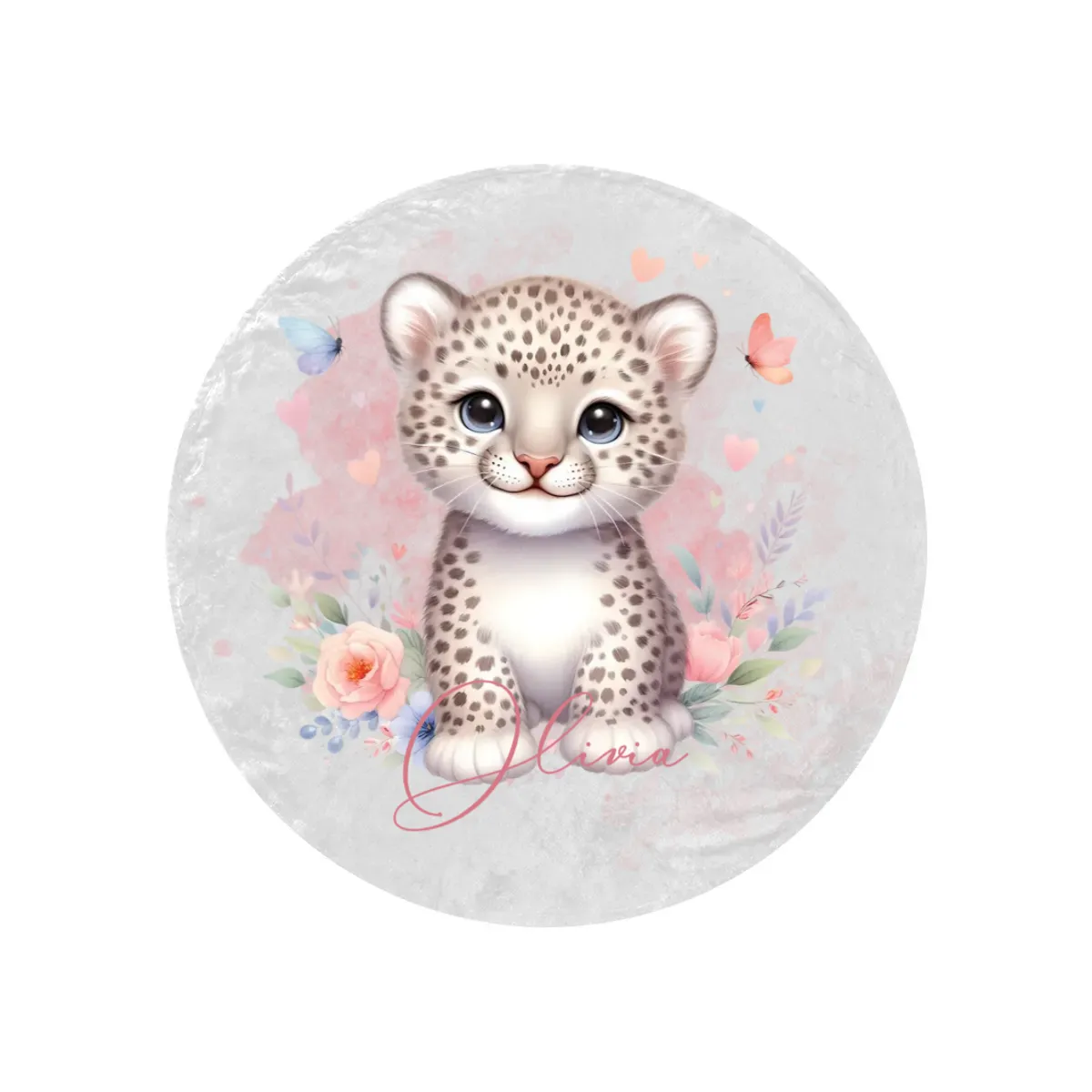 Round Blanket Personalised Cheetah