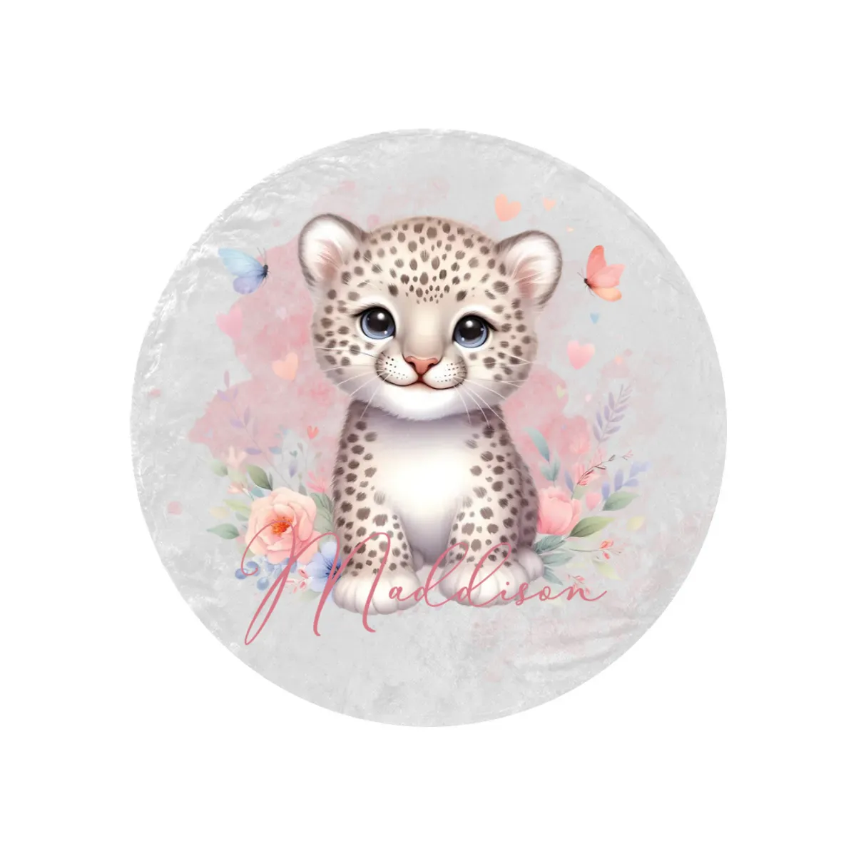 Round Blanket Personalised Cheetah