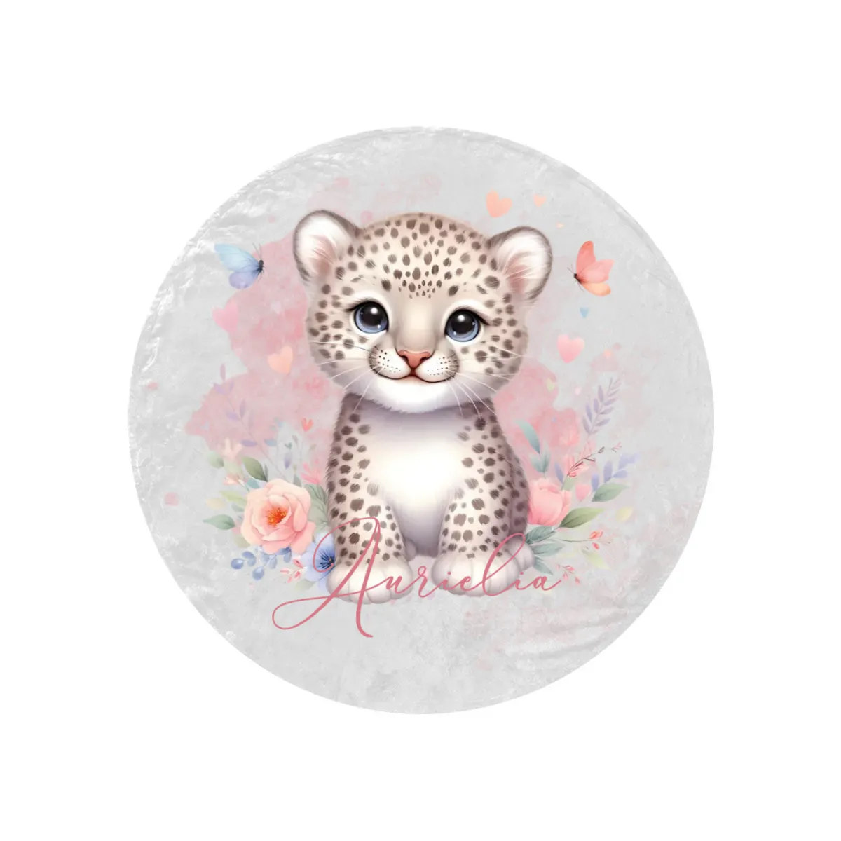 Round Blanket Personalised Cheetah