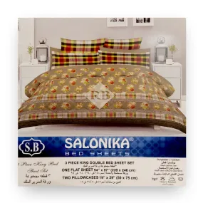 Salonika - Multi Colored Floral Double King Bed Sheet Set - B09