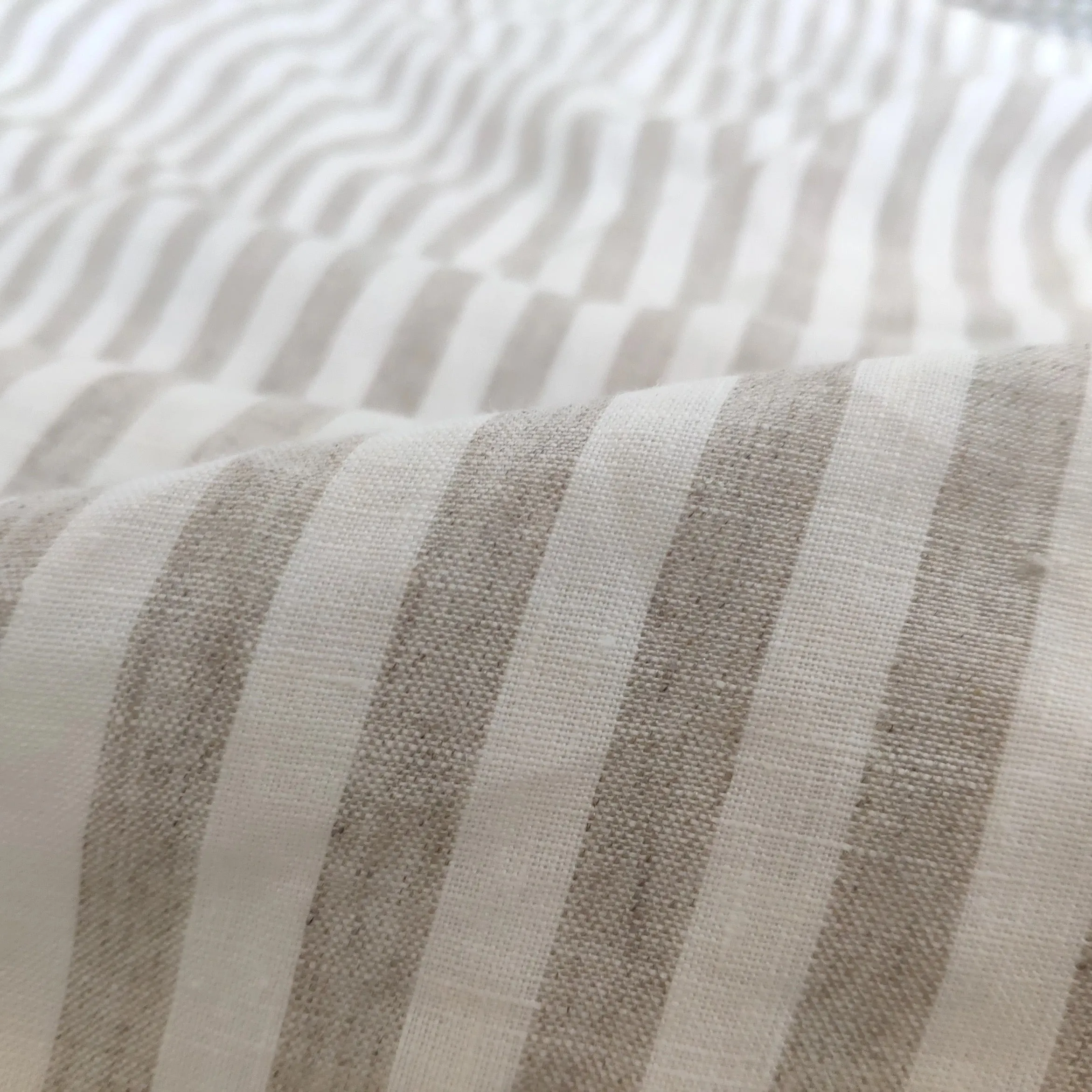 Sandy Beach Stripe Linen Fitted Sheet set