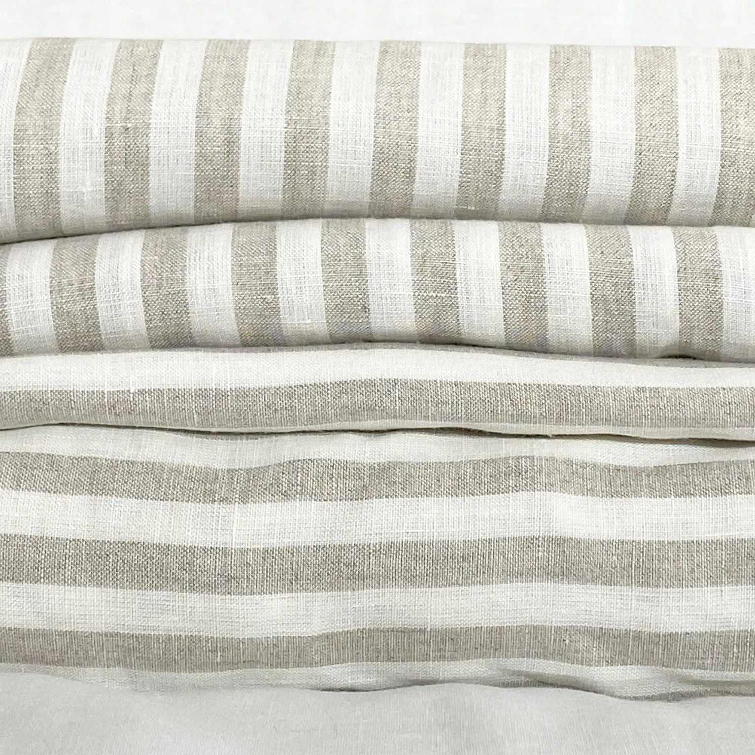 Sandy Beach Stripe Linen Fitted Sheet set