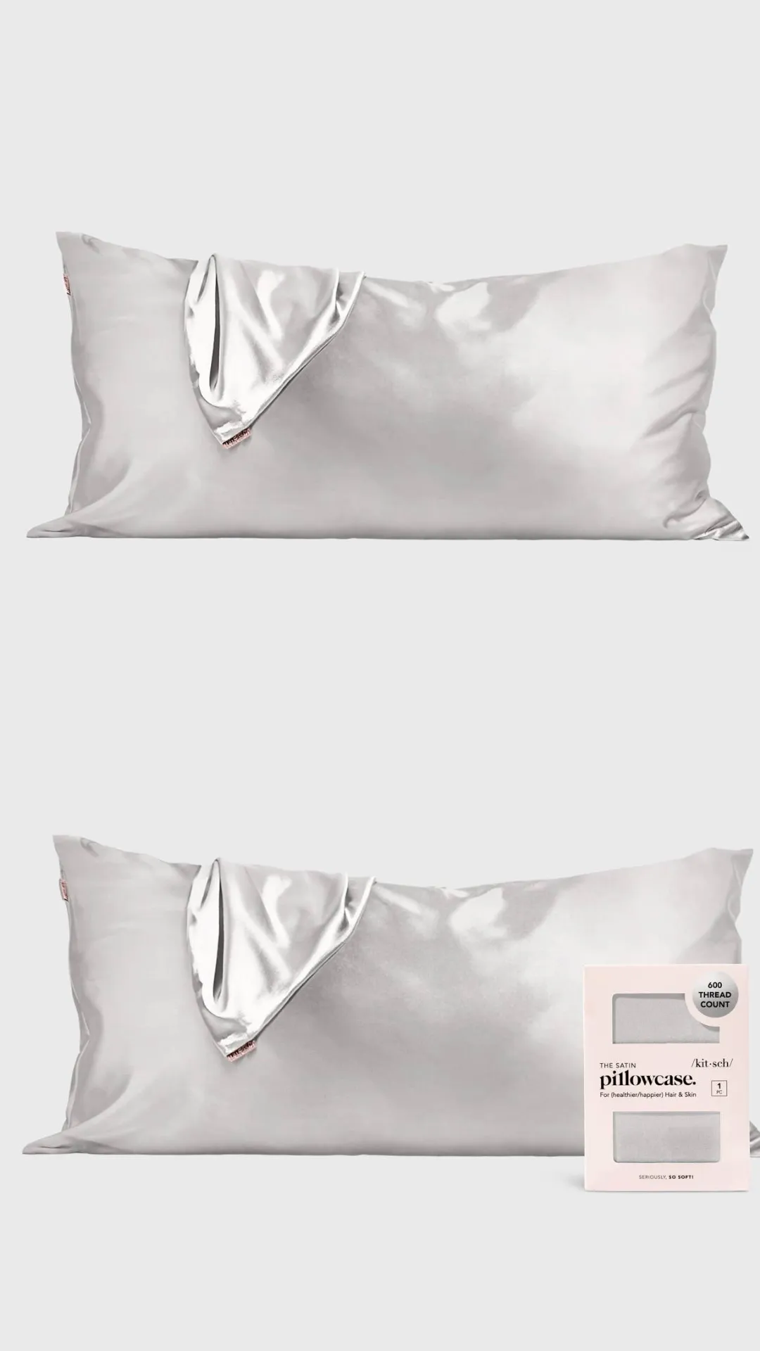 Satin Pillowcase King - Silver