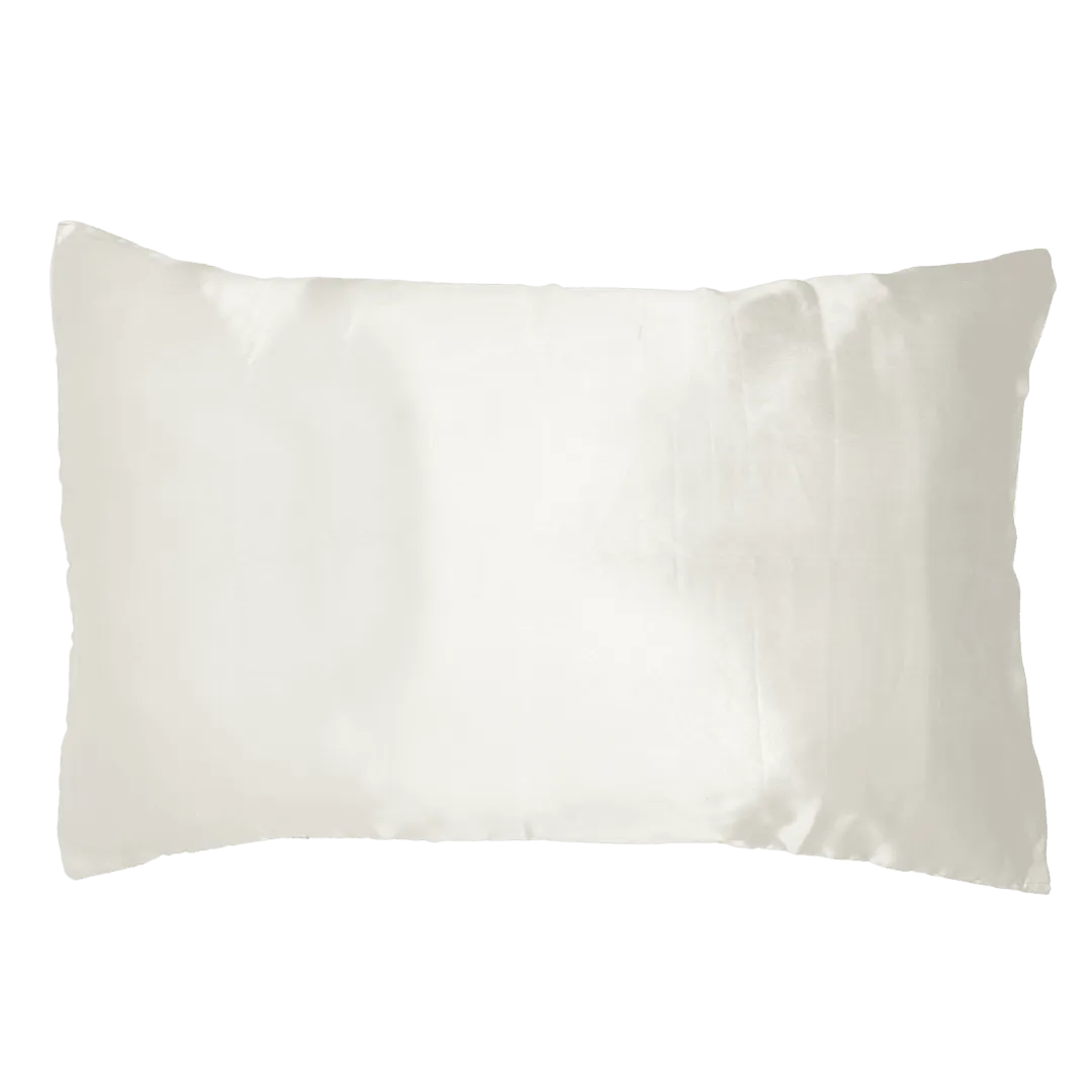 Satin Silk Standard Creamy White Pillowcase