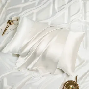 Satin Silk Standard Creamy White Pillowcase