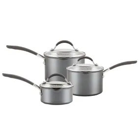 ScratchDefense Extreme Non-Stick Straining Saucepan & Lid Set - Small, Medium & Large