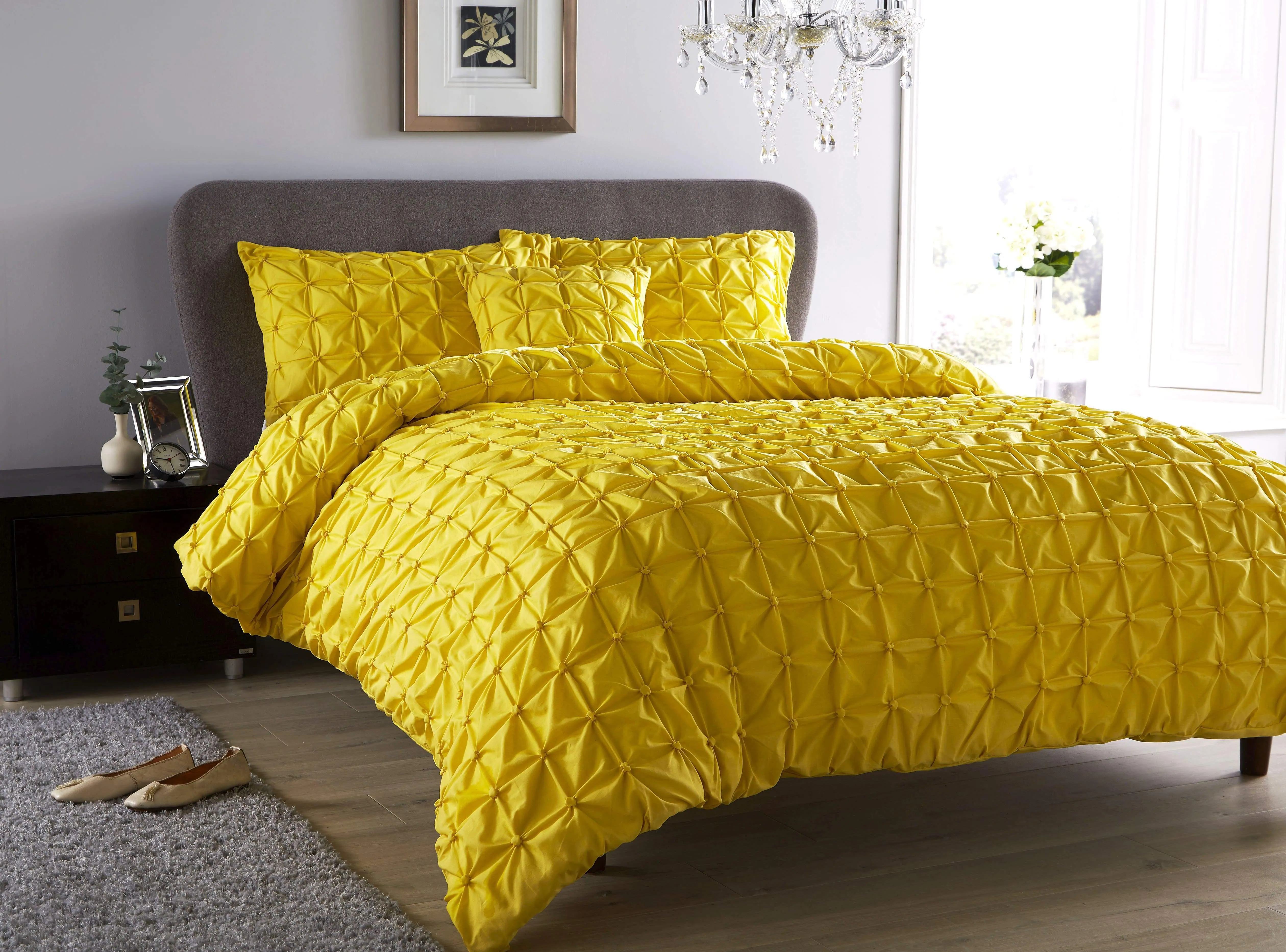 Seville Luxury Cotton-Rich Duvet Set with Handmade Pintuck Detailing Super Soft Bedding for All Sizes by OLIVIA ROCCO