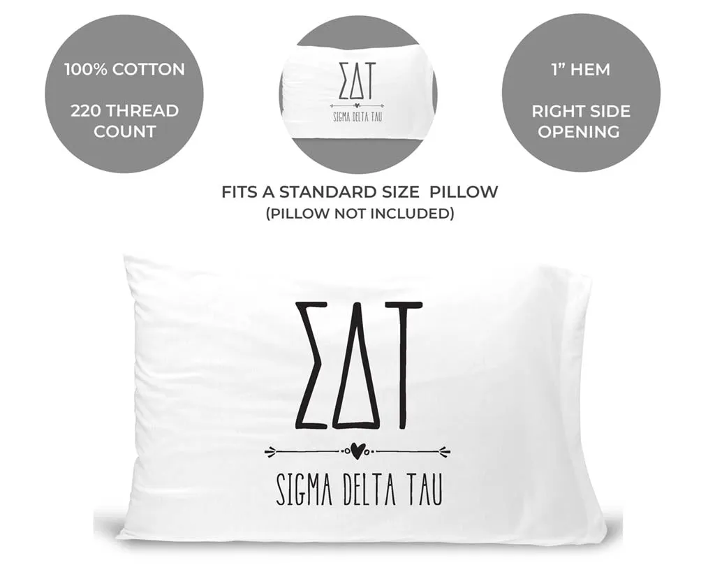 Sigma Delta Tau Boho Greek Letters and Name Pillowcase