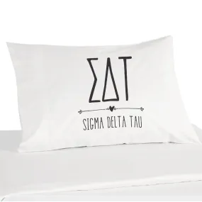 Sigma Delta Tau Boho Greek Letters and Name Pillowcase