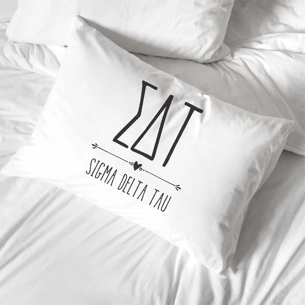 Sigma Delta Tau Boho Greek Letters and Name Pillowcase