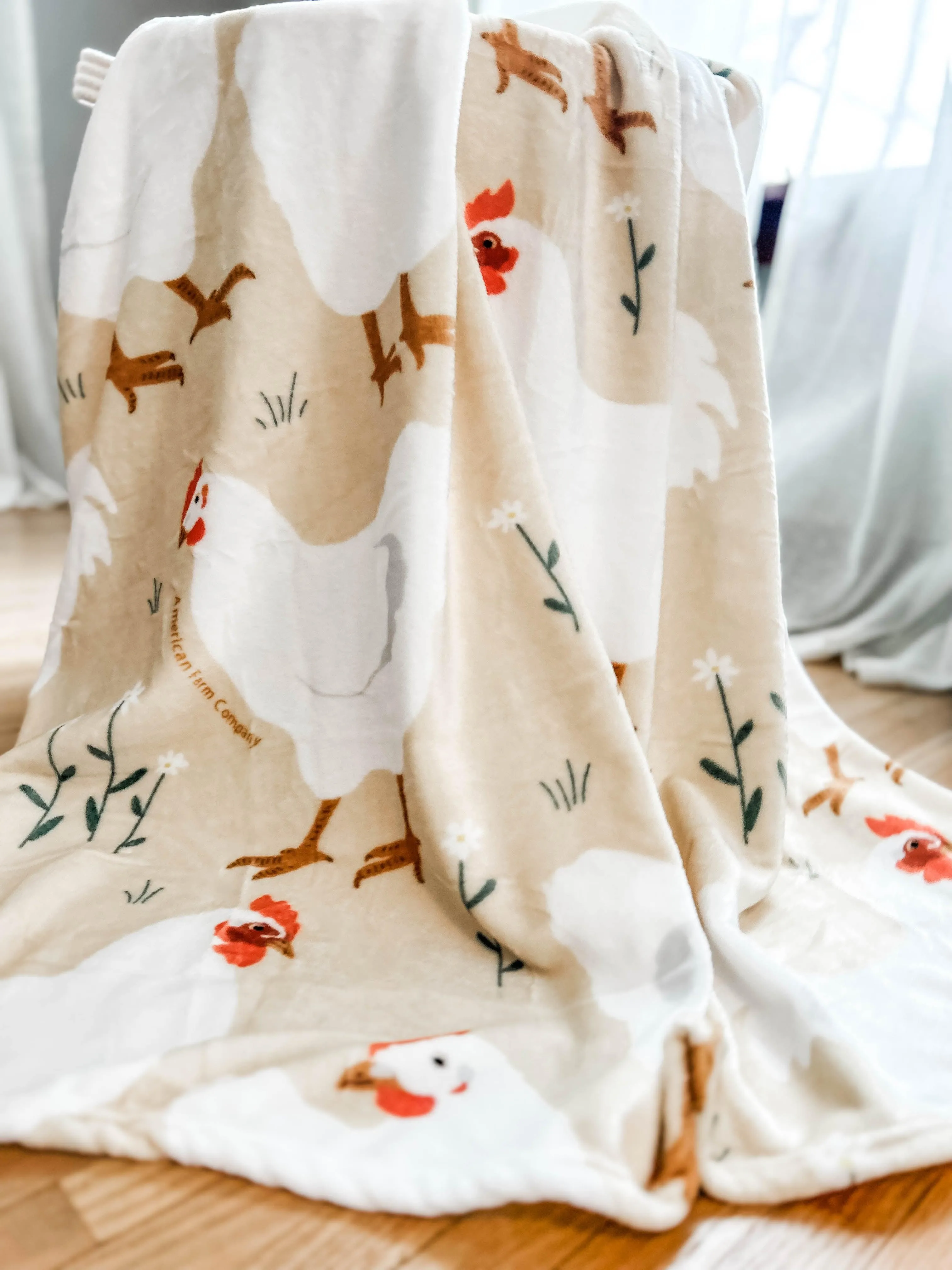 Spring Chicken Plush Blanket