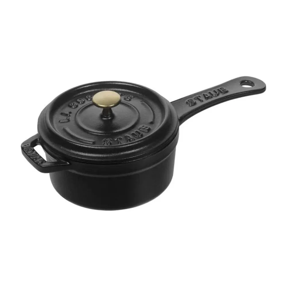 Staub 1004093 Cast Iron 0.25-qt Mini Saucepan, Black