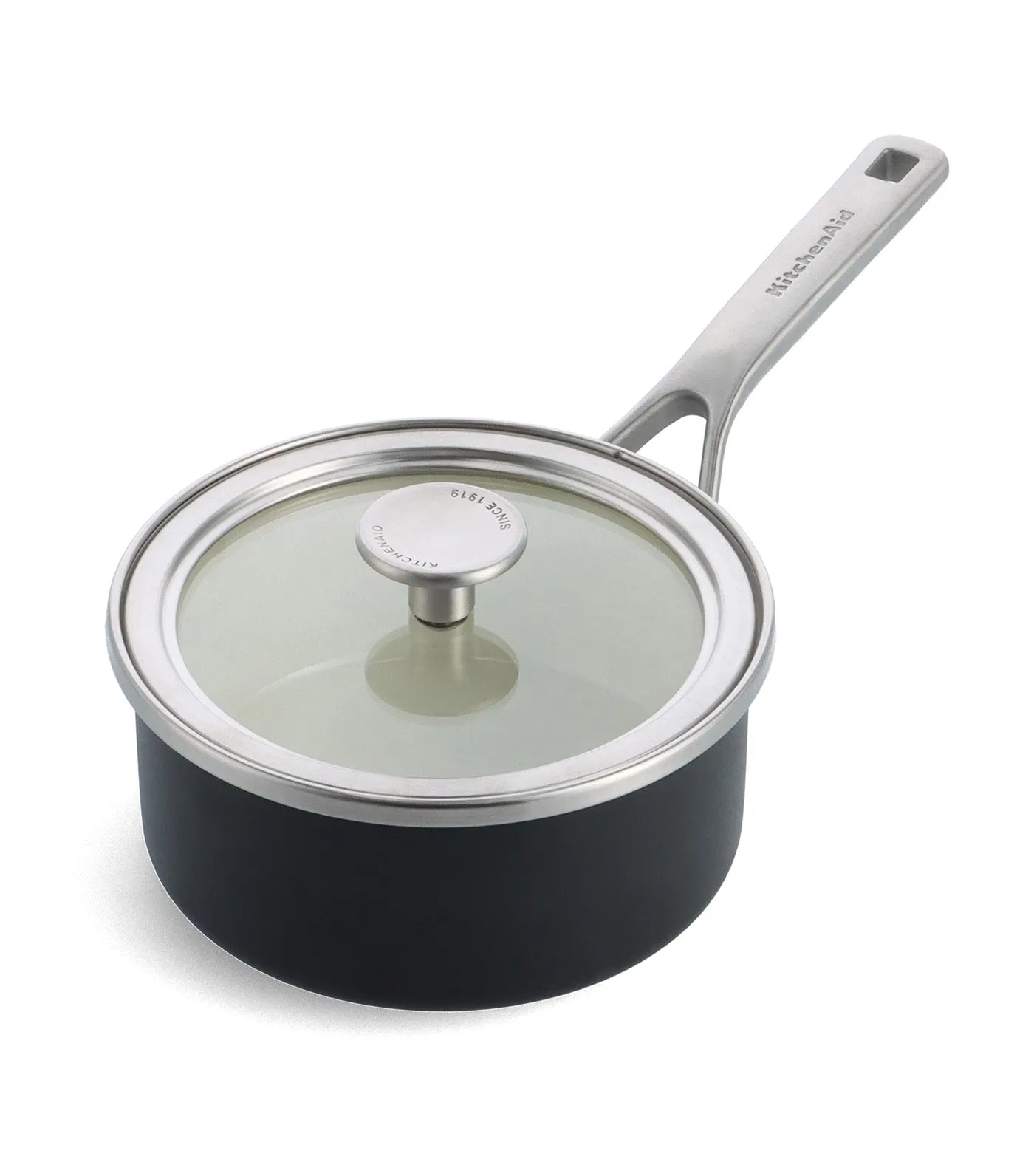 Steel Core Enamel Covered Saucepan Matte Black - 16cm