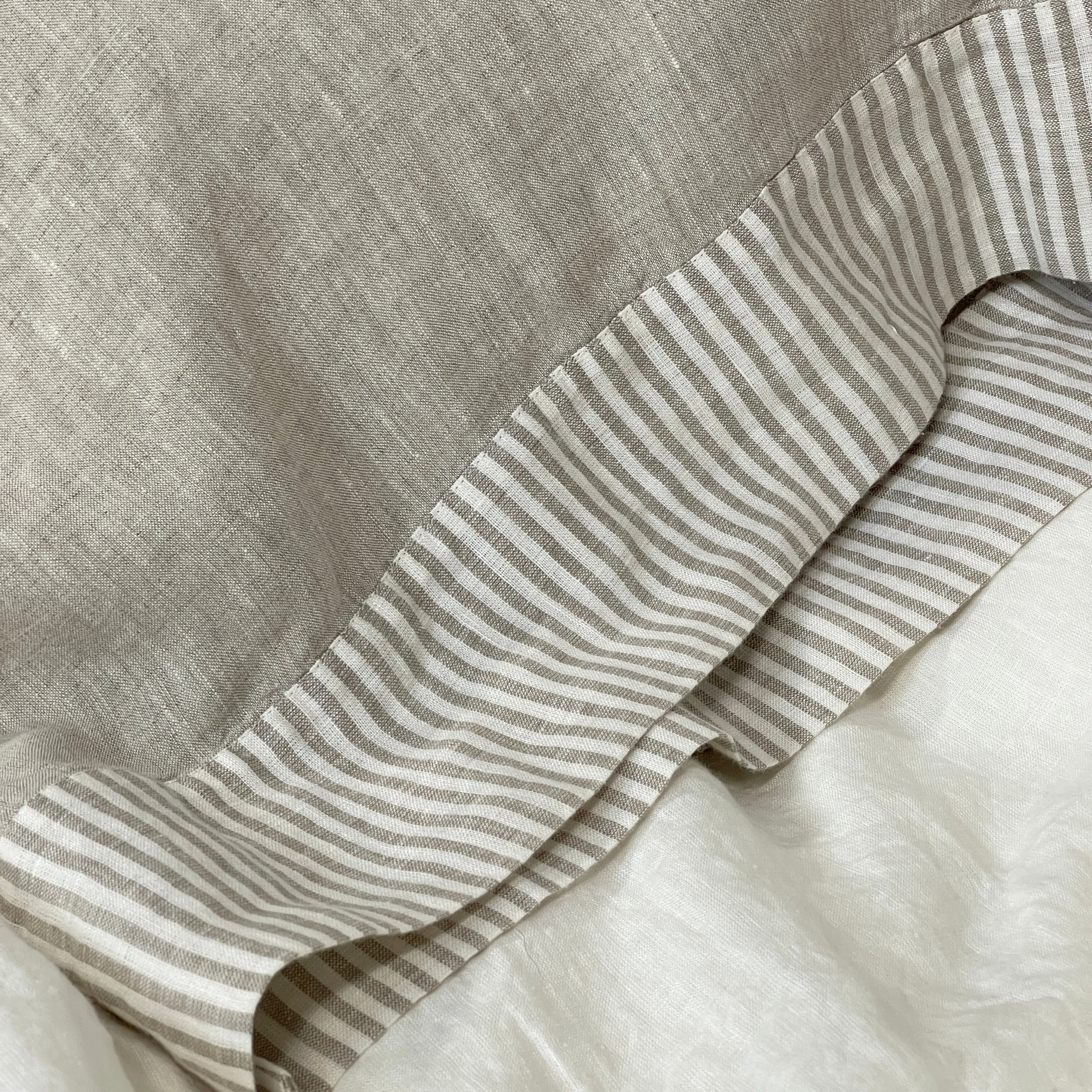 Stripe Accent Greige Flax Pillowcase