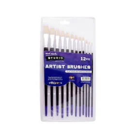 Studio Artist Brushes 12pcs Flat 1-12 - Mont Marte