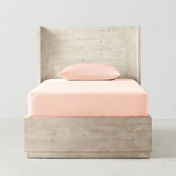 The Baby Atelier 100% Organic Fitted Queen Sheet Neutral Pink