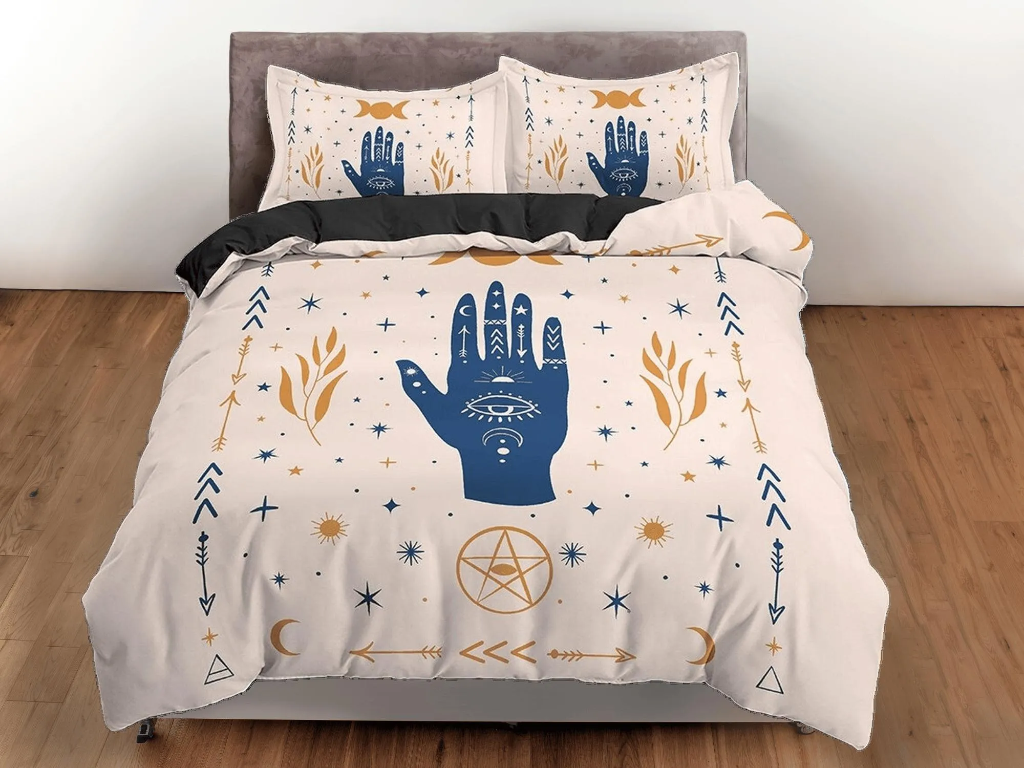 The Third Eye Astrology Boho Bedding, Illuminati Zodiac Gift Dorm Bedding, Duvet Cover Set, Aesthetic Duvet King Queen Full Twin Single