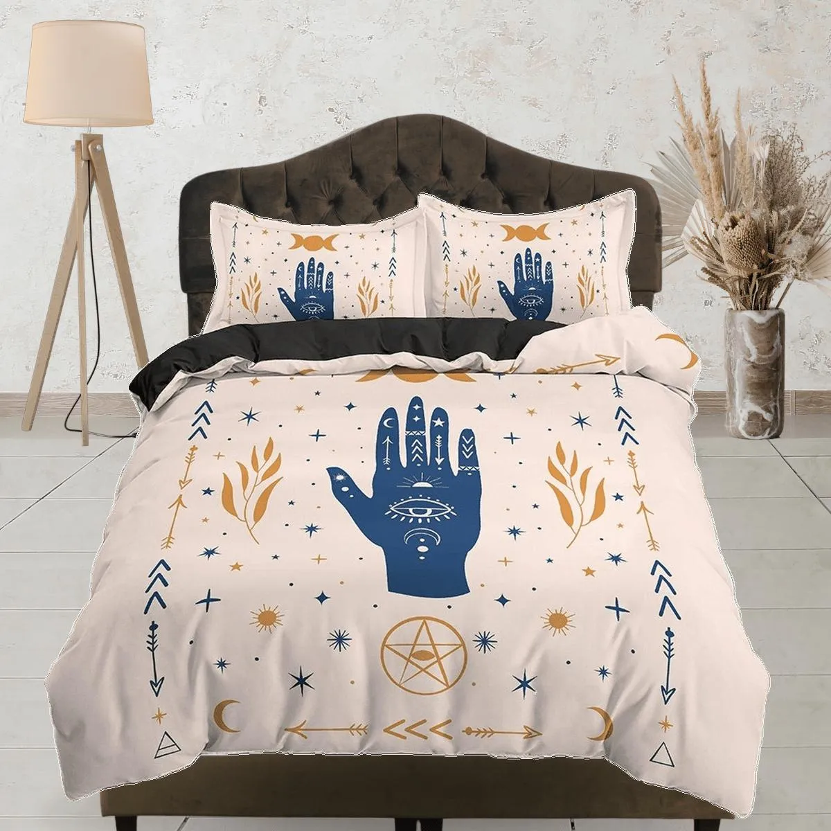 The Third Eye Astrology Boho Bedding, Illuminati Zodiac Gift Dorm Bedding, Duvet Cover Set, Aesthetic Duvet King Queen Full Twin Single