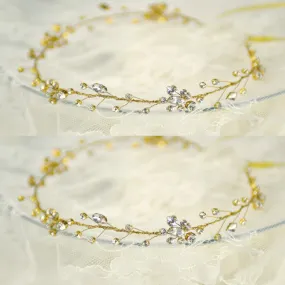 Tiara Crystal Bridal Wedding Crown Headdress Headband White Wedding Hair Accessory