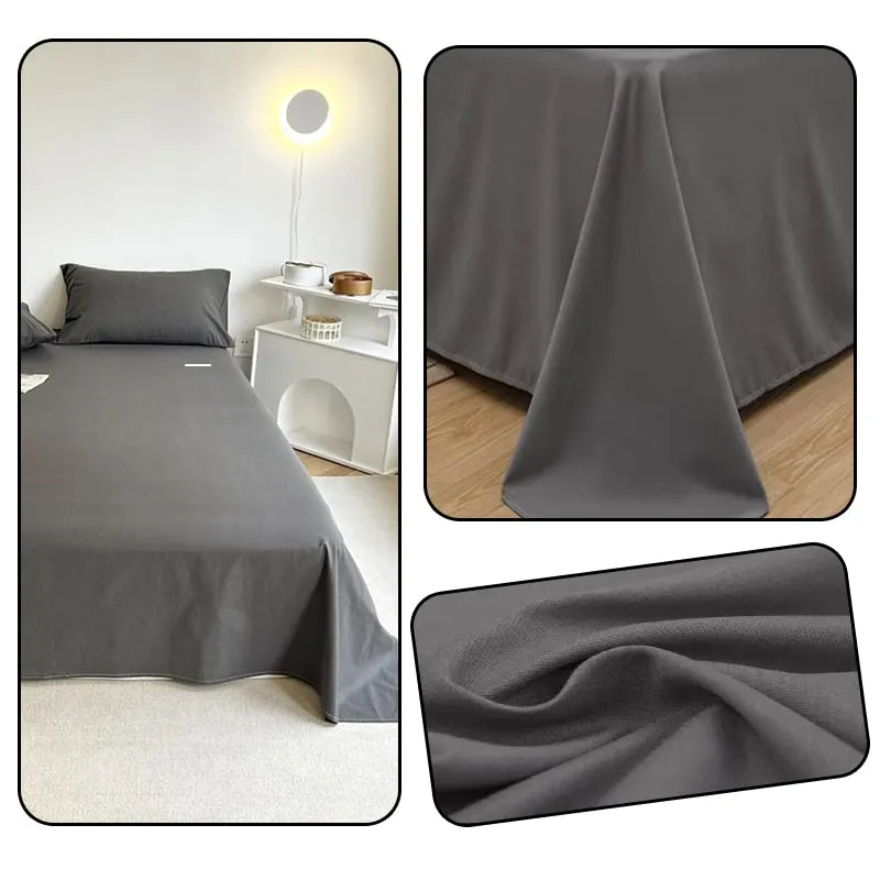 Toleet  Cotton Bed Sheet Cover Solid Twin Size Bed Sheets Beds Fabric Single Double Sheet Home Sheets for Bed Flat Bed Sheet