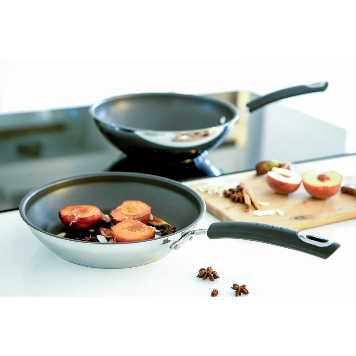 Total Stainless Steel Non-Stick Saucepan & Lid, Skillet & Casserole Set - 6 Pieces