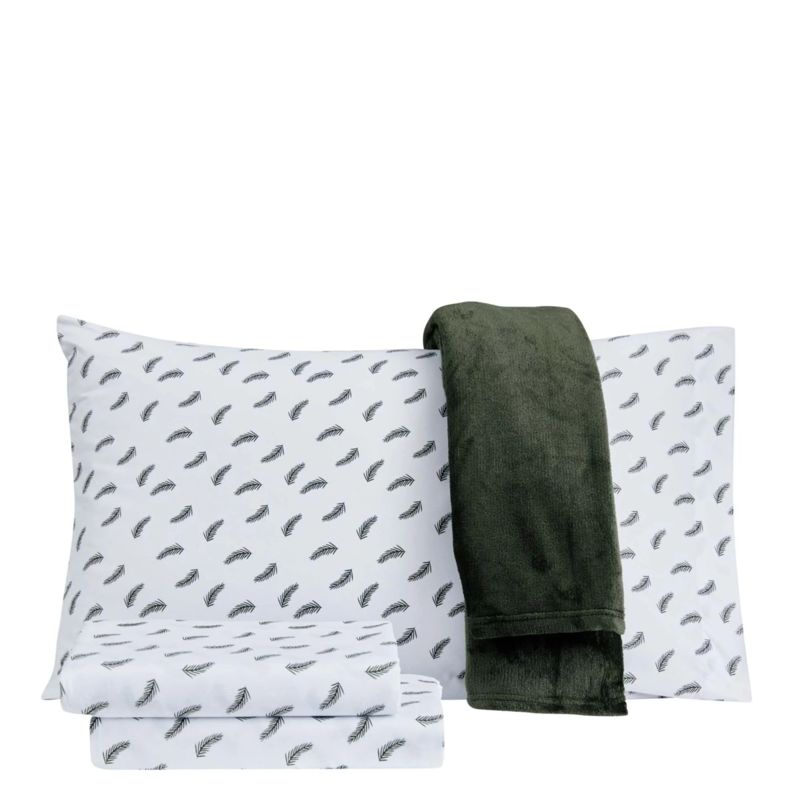 TRADITIONS - Printed Twin Sheet Set With Plush Throw