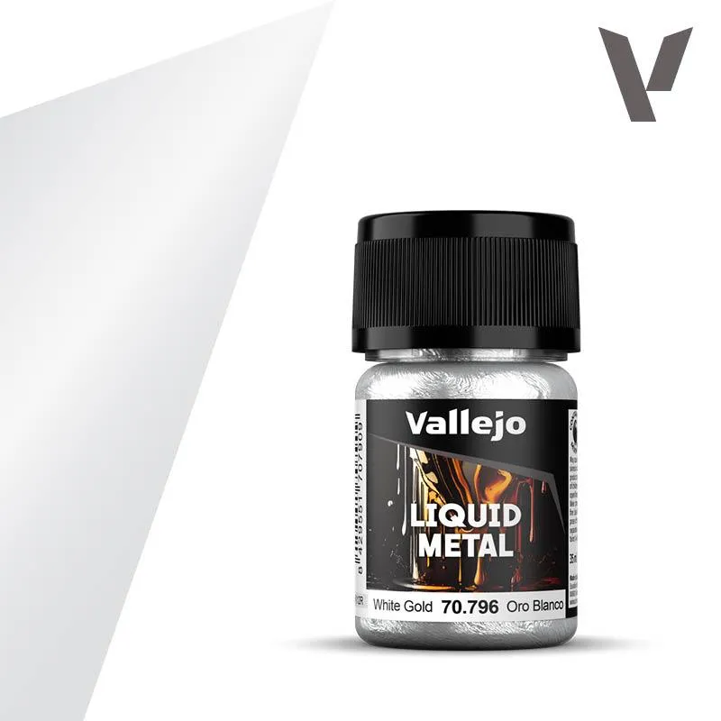 Vallejo 70796 Liquid Metal - White Gold Paint 35ml