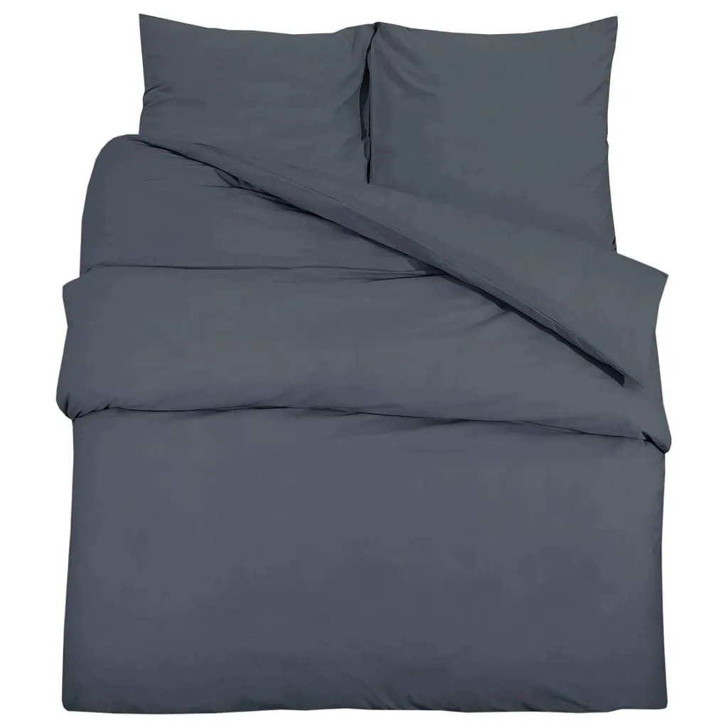 vidaXL Duvet Cover Set Anthracite 260x240 cm Cotton