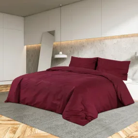 vidaXL Duvet Cover Set Bordeaux 140x200 cm Cotton