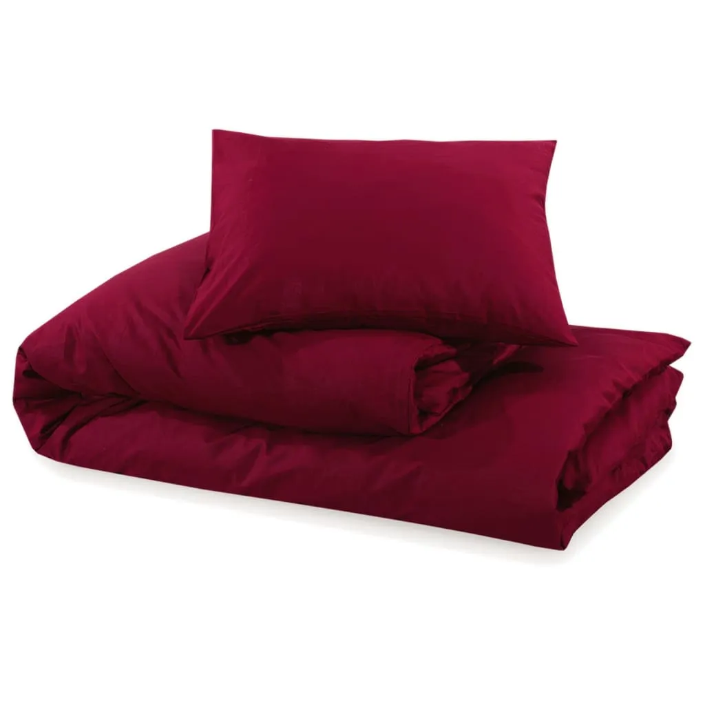 vidaXL Duvet Cover Set Bordeaux 140x200 cm Cotton